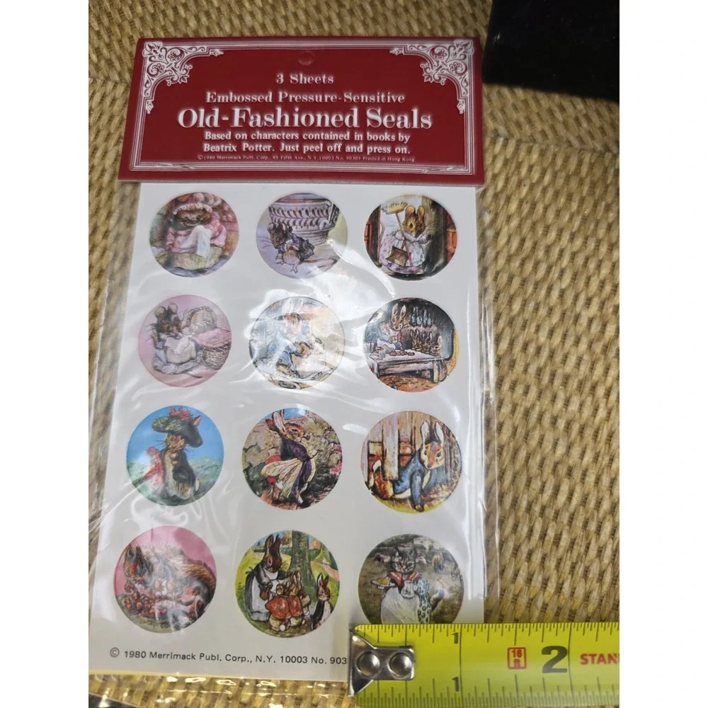 VTG Beatrix Potter Old-Fashioned Seals Merrimack‎ 1980 Rabbit Mouse Unused Lot 2